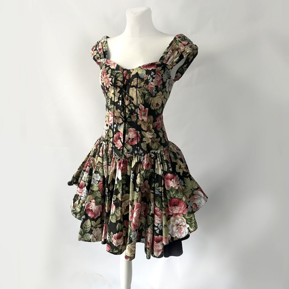 Vintage Floral Valentines Day Dress